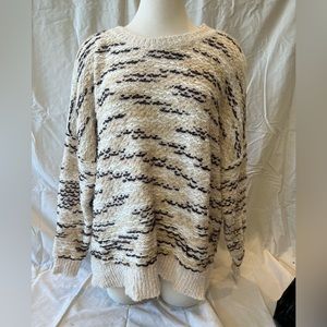 Wishlist white crème and brown knit sweater